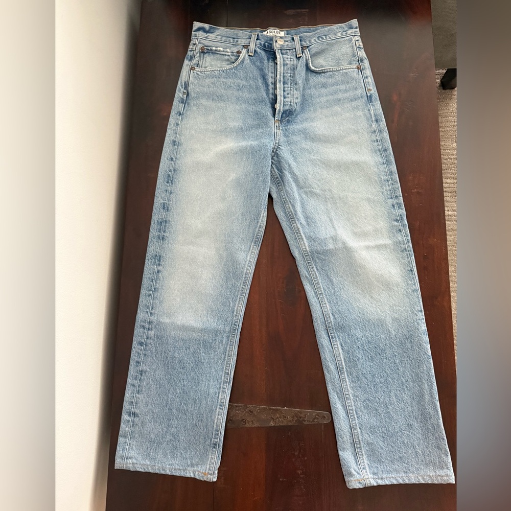 Agolde Sky Blue Straight Leg Jeans